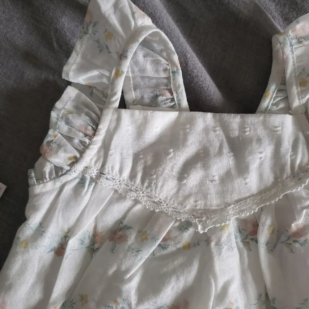 NWT Shabby Chic Baby Girl 3pc Set 3-6 Months Teal Bubble Romper Floral Headband